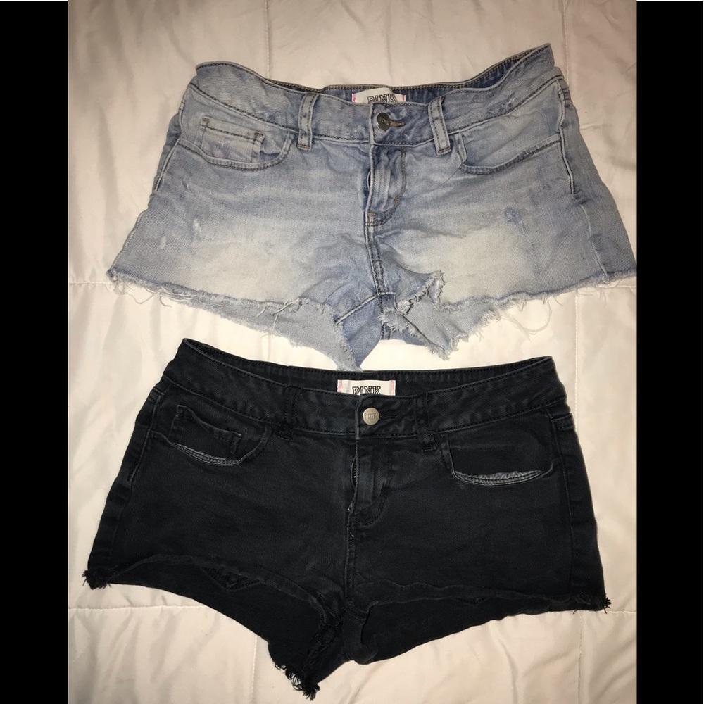 PINK Jean Shorts / Black Shorts